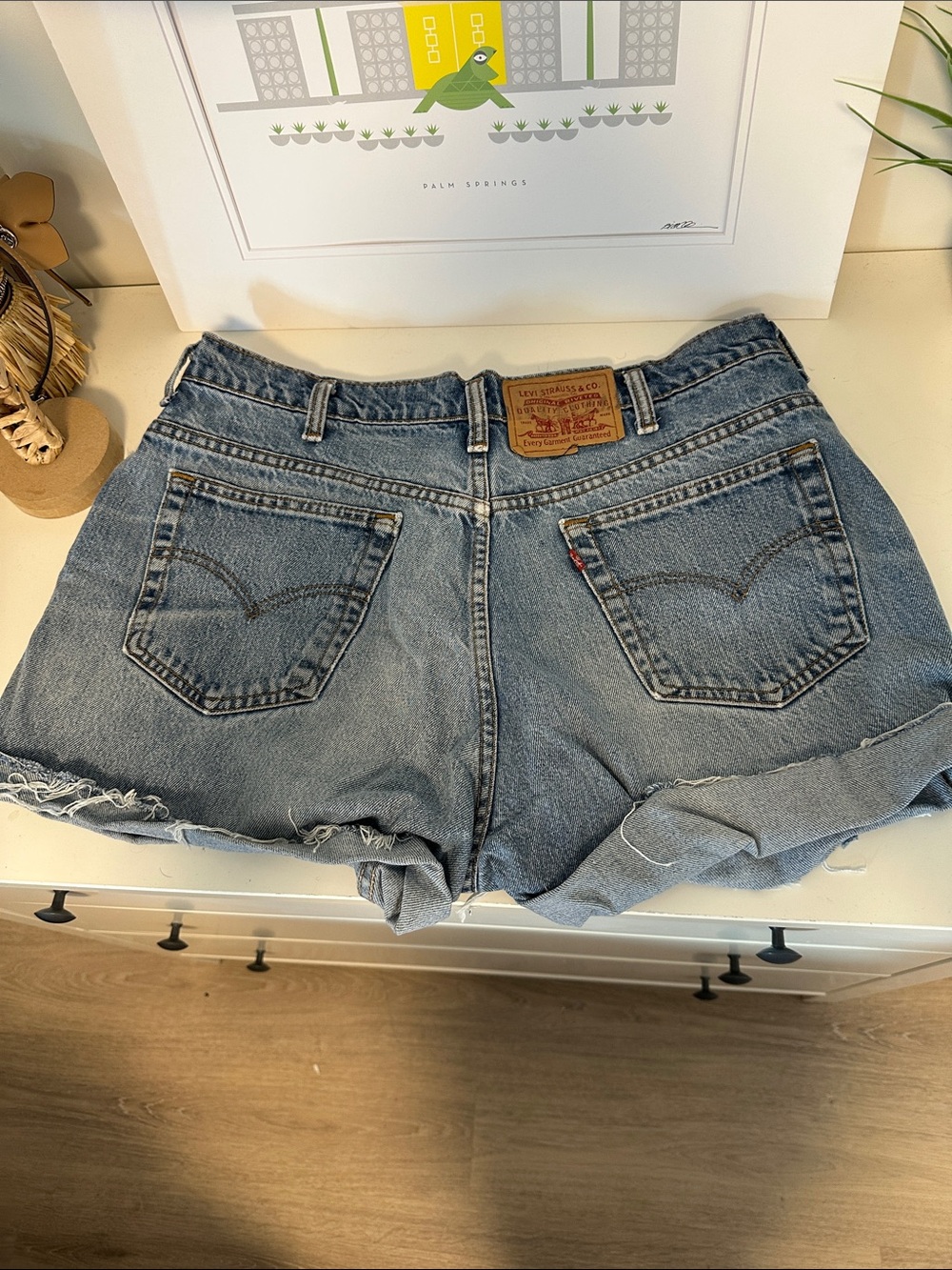 Levi's Light Blue High-Rise Denim Cutoff Shorts